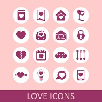 Love icons Stock Illustration