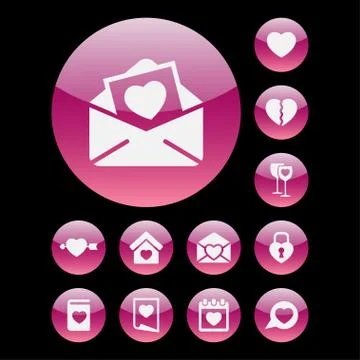 Love icons Stock Illustration