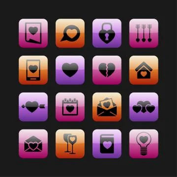 Love icons Stock Illustration