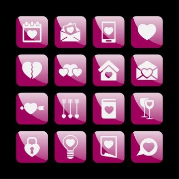 Love icons Stock Illustration