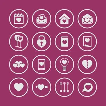 Love icons Stock Illustration