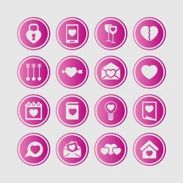 Love icons Stock Illustration