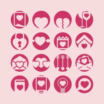 Love icons Stock Illustration