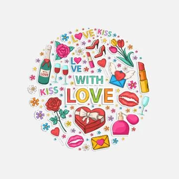 Love icons Stock Illustration