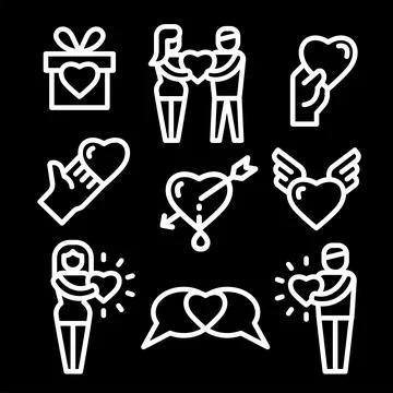 Love icons Stock Illustration