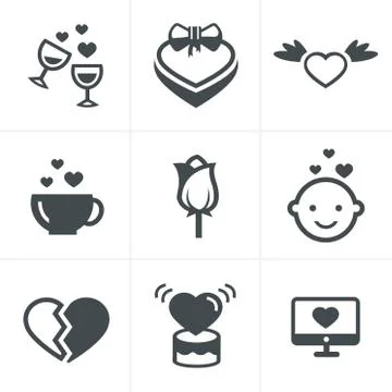Love  Icons Set, Vector Design Stock Illustration