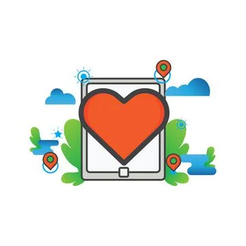 Love illustration. Flat vector icon. can use for, icon design element,ui, web Stock Illustration