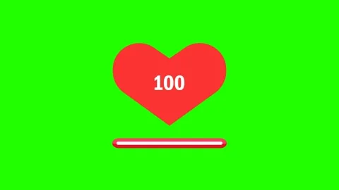 Love Indicator Loading Bar with Percentage Animation on Greenscreen Vidéo 337631857