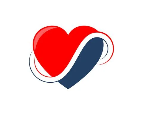 Love with infinity symbol inside Illustrazione stock