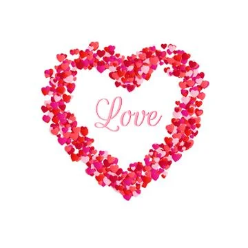 Love inside of heart frame. Romantic decoration element for Mothers Day or Va Stock Illustration