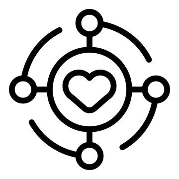 Love integrity icon outline vector. Scale balance work Stockillustratie