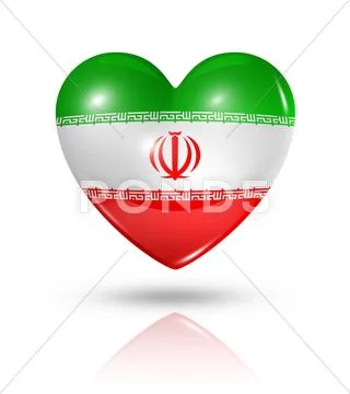 Love iran, heart flag icon Stock Illustration