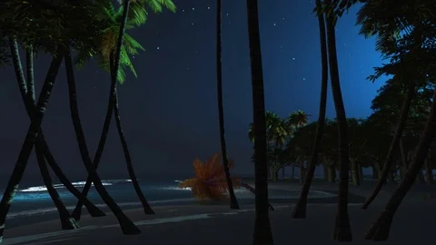 Love island at night 库存影片 84083135