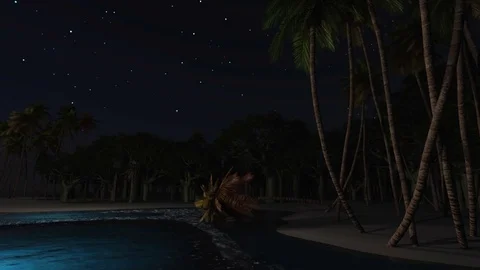 Love island at night 库存影片 84084627