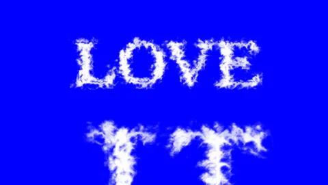 Love It cloud text effect blue isolated background Stock Footage 139637352