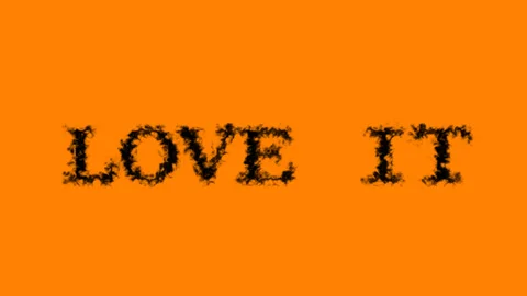 Love It smoke text effect orange isolated background Stock Footage 138722624