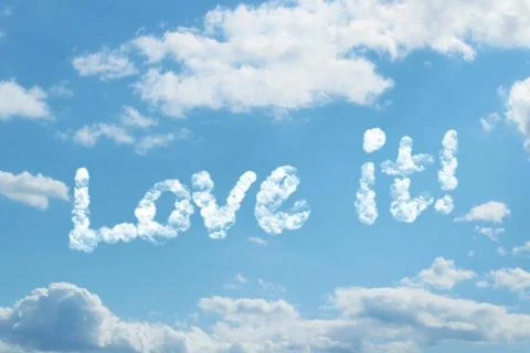 Love It word on Cloud Illustrazione stock