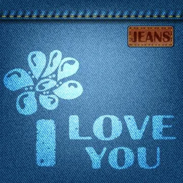 Love jeans Stock Illustration