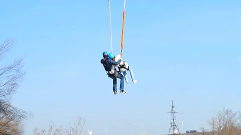 Love jumping from the bridge Stock Footage 37220524