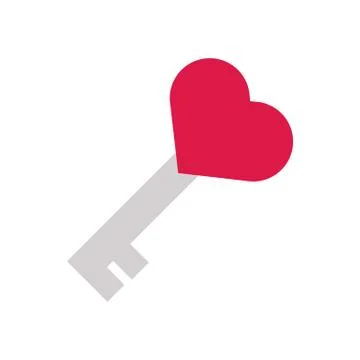 Love Key Heart Shape Vector Illustration Graphic Stock Illustration