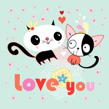 Love kittens Illustrazione stock