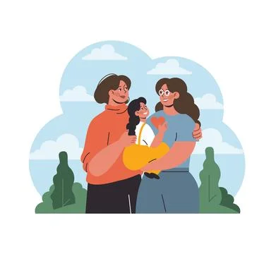 Love Knows No Boundaries. Two adoring women stand in nature. Stock Illustration