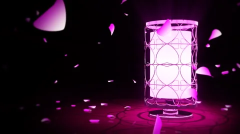 Love Lantern Rotating and Heart Shape Petal Flying  Stock Footage 1056121