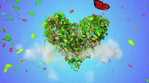 Love leaves particles Loop Animation 4K resolution Ultra HD Stock Footage 39933360