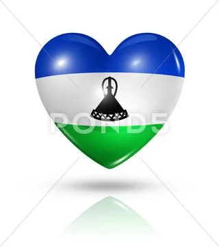 Love lesotho, heart flag icon Stock Illustration