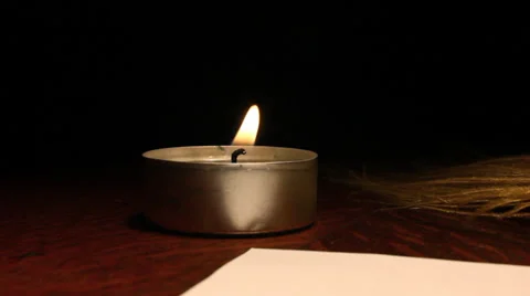 Love Letter by Candle Light Stock Footage 32258406