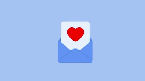 Love letter envelope icon animation isolated on blue background 库存影片 337363549