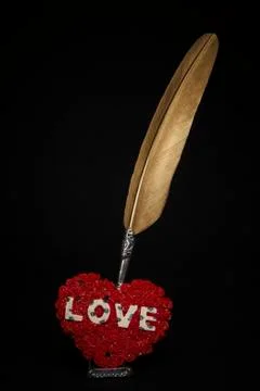 Love letter envelope,black background Stock Photos