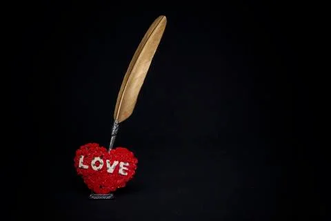 Love letter envelope,black background Stock Photos