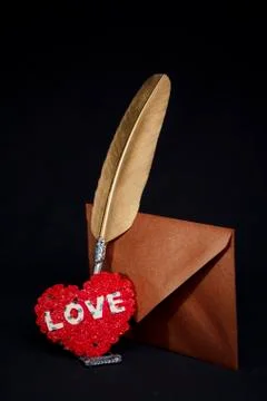 Love letter envelope,black background Stock Photos