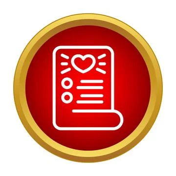 Love letter message document inside red circle Ilustração Stock