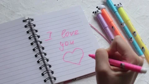 Love letter in notebook Stock Footage 146949077