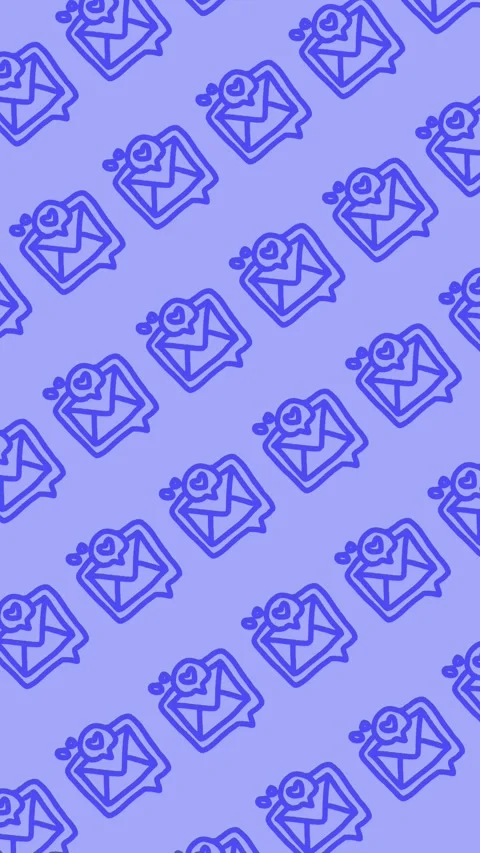 Love letter speech bubble seamless pattern on an abstract vertical background Stock Footage 340670315