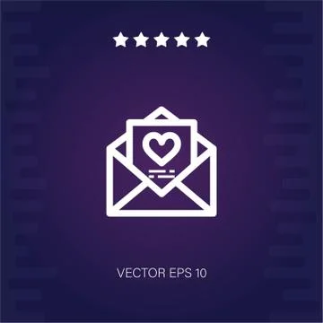Love letter vector icon Stock Illustration