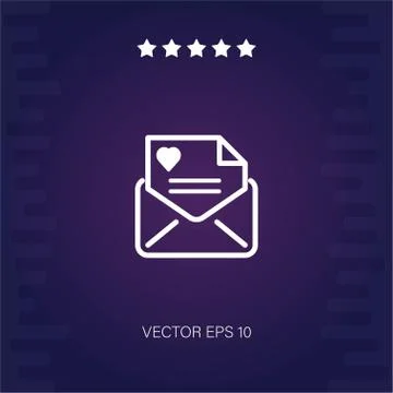 Love letter vector icon Stock Illustration