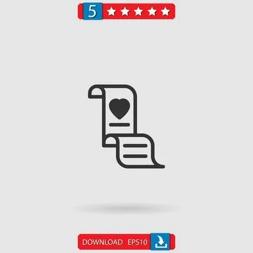 Love letter vector icon Stock Illustration