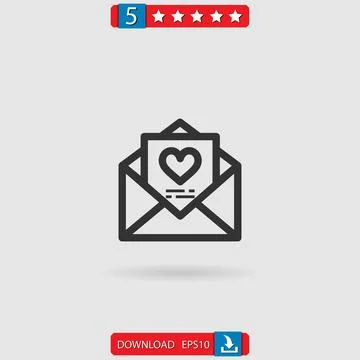 Love letter vector icon Illustrazione stock