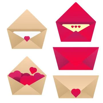 Love letter vector pack valentine's day design Stock Illustration
