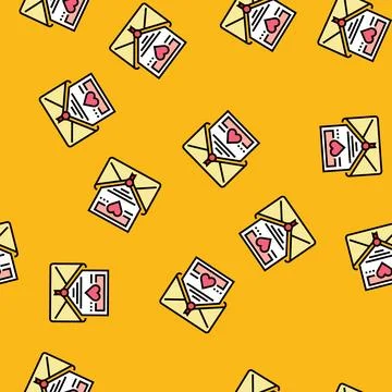 Love letter vector seamless pattern Stock Illustration