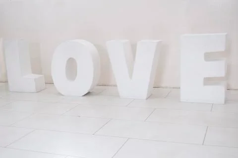 Love letter of white solid material isolated on white Stock Photos