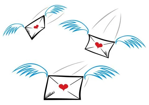 Love letters drawing Stock Illustration