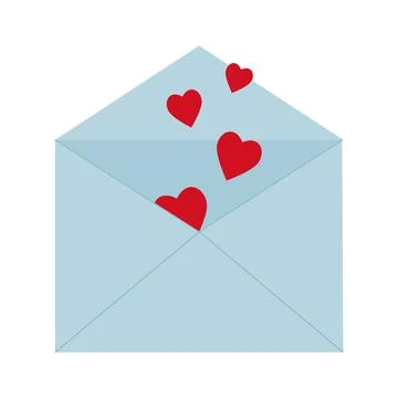 Love letters in an envelope, vector illustration in a modern design in a flat Stock Illustration