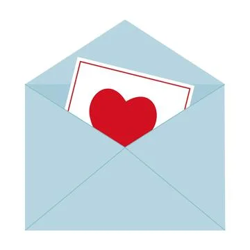 Love letters in an envelope, vector illustration in a modern design in a flat Stock Illustration