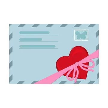 Love letters in an envelope, vector illustration in a modern design in a flat Stock Illustration