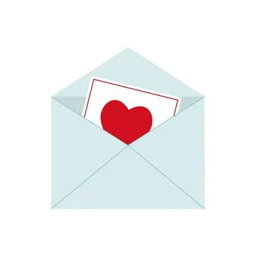Love letters in an envelope, vector illustration in a modern design in a flat Stock Illustration