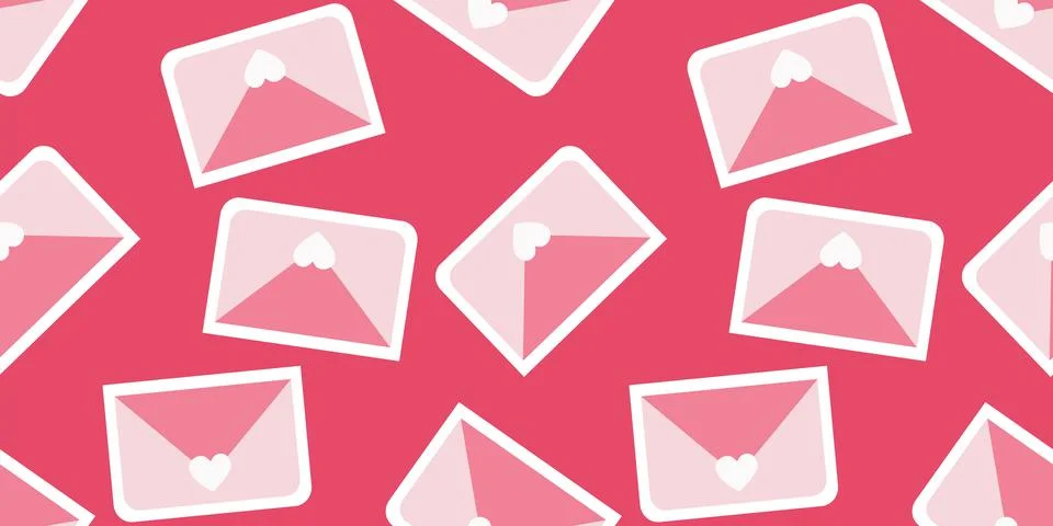 Love letters seamless pattern. Repeating design element for printing on wrapp Stock Illustration